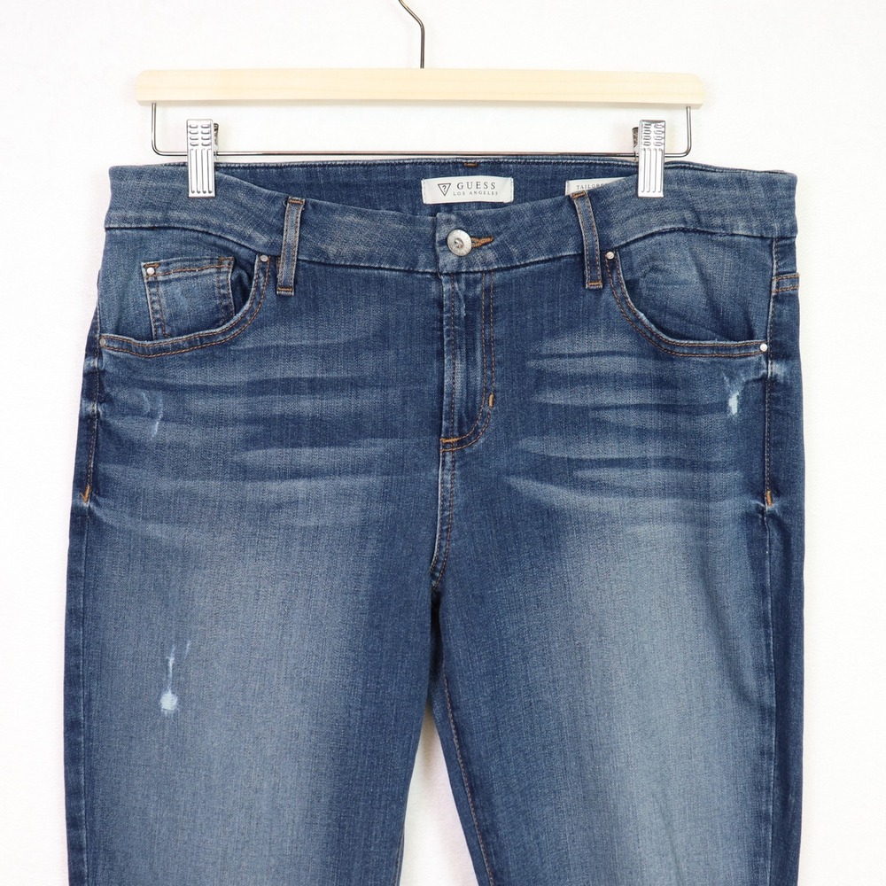 GUESS Blue Tailored Mini‎ Boot Distressed Jeans 32 - Picture 3 of 10
